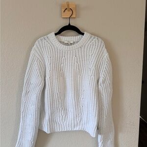 Vince White Cable Knit Sweater
